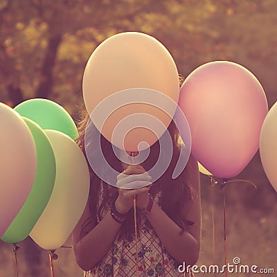 Behind the balloon Stock Photo