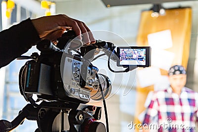 Behind the scenes of video production or video shooting Stock Photo