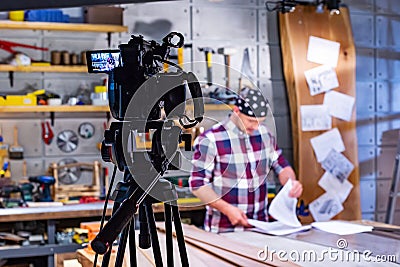 Behind the scenes of video production or video shooting Stock Photo