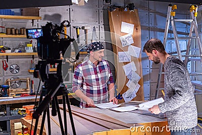 Behind the scenes of video production or video shooting Stock Photo
