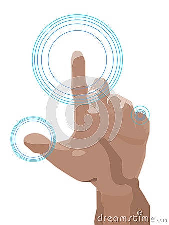 Behind the screen Vector Illustration