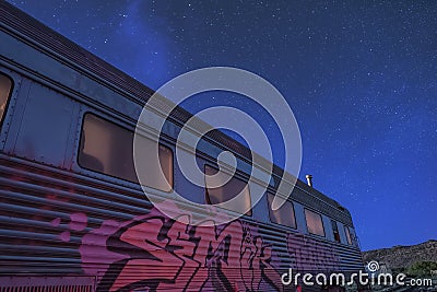 Night Train Starscape Editorial Stock Photo