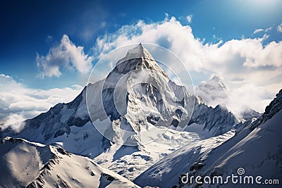 Alpine Awakening: A Spectacular Winter Sunrise View Stock Photo