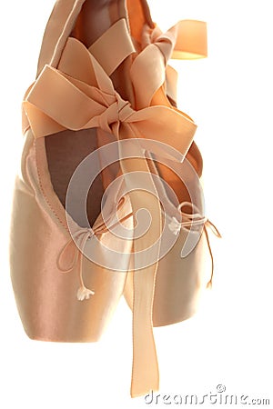Beige ballet shoes Stock Photo