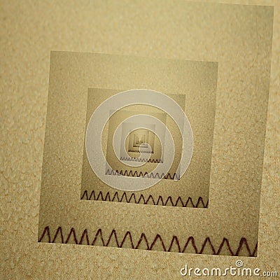 Beige beutiful spiral cube background or design Stock Photo