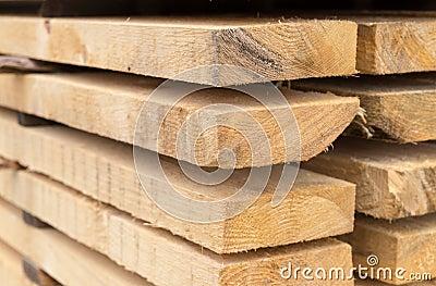 Beige board horizontally stack, natural eco building Stock Photo