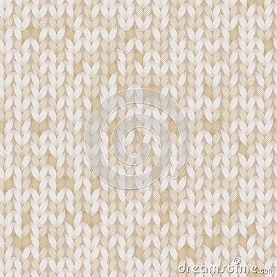 Beige and brown melange knitted fabric seamless pattern, vector Vector Illustration