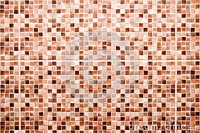 Beige brown square mosaic for textural background. Stock Photo