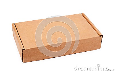 Beige cardboard box Stock Photo