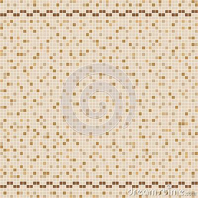 Beige ceramic tile mosaic in swimming pool. Vector Illustration