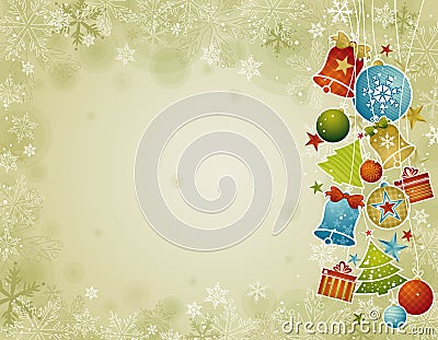 Beige christmas background, illustration Vector Illustration