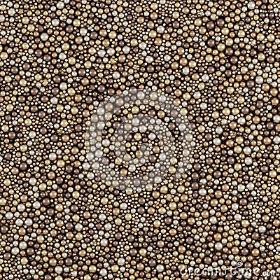 Beige Colors Wrapping Paper Pattern, Illustration With Brushed Metallic Balls 3D Render Stock Photo