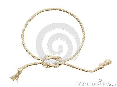 Beige cotton rope knot and a frame Stock Photo