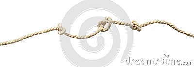 Beige cotton rope with knots Stock Photo