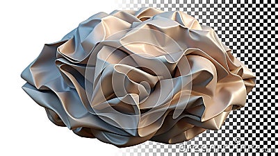 Beige crumpled paper, abstract texture and design element png transparent image Generative AI Stock Photo