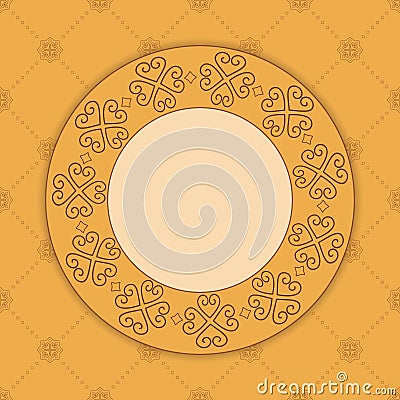 Beige decorative card with ornament - vector Vector Illustration