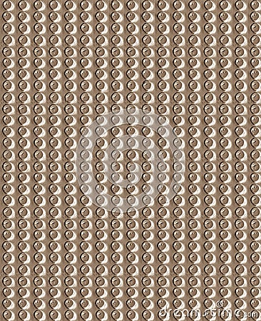 Beige embossed pattern composed of buttons Stock Photo