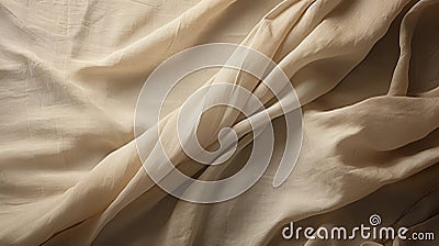 Beige Fabric Stretched In The Wind: Organic Sculpting With Soft Lighting Stock Photo