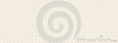 Beige journal planer page with dotted square grid. Simple square graph paper texture. Retro bullet notebook pattern Vector Illustration