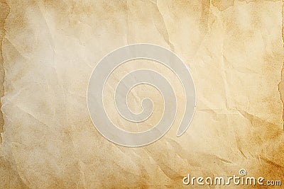 Beige parchment paper background. Amber old crumpled parchment texture. Old papyrus paper. Wallpaper Stock Photo