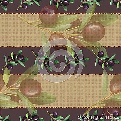 Beige and purple olive pattern Stock Photo