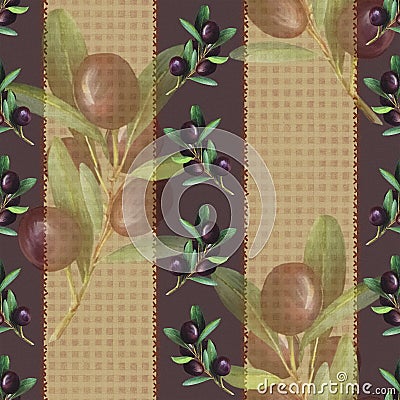 Beige and purple olive pattern Stock Photo