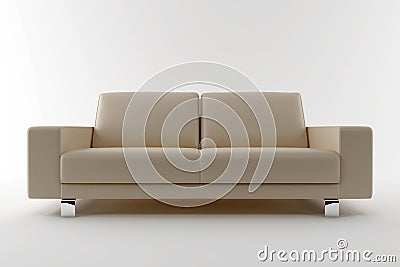 Beige sofa isolated on white background Stock Photo