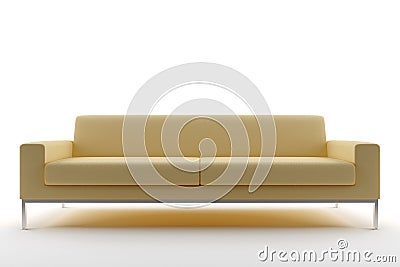 Beige sofa isolated on white background Stock Photo