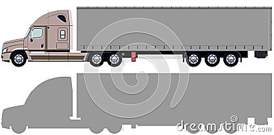 Beige truck Vector Illustration