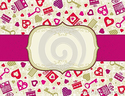 Beige valentine background, Vector Illustration