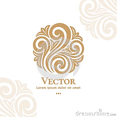 Beige Vector emblem. Abstract illustration. Vector Illustration