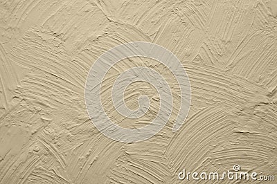 Beige wall with plaster relief Stock Photo