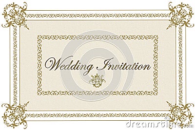 Beige Wedding Invitation Stock Photo