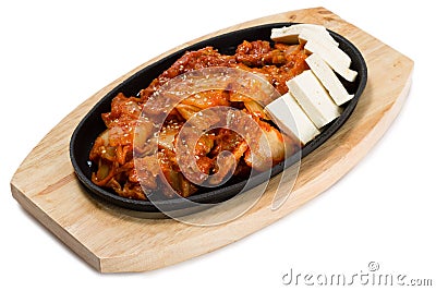 Beijing cabbage kimchee fried with meat Stock Photo