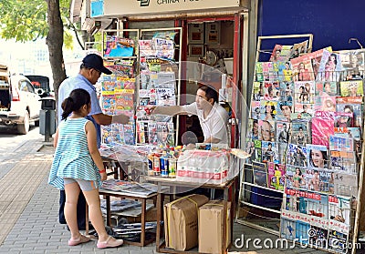 Beijing newsagent Editorial Stock Photo