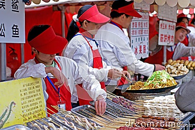 Beijing night snack market Editorial Stock Photo