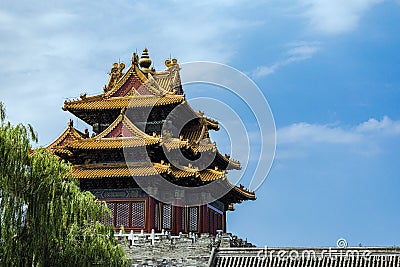 Beijing Palace, corner tower. Stock Photo