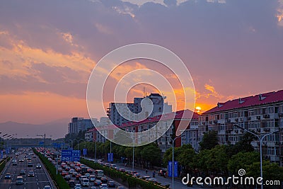 Beijing ring road traffic Editorial Stock Photo