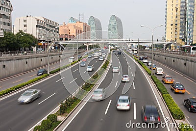 Beijing's urban traffic Stock Photo