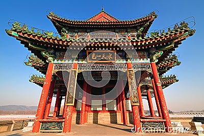 Beijing Summer Palace Chineses Pavilion Stock Photo