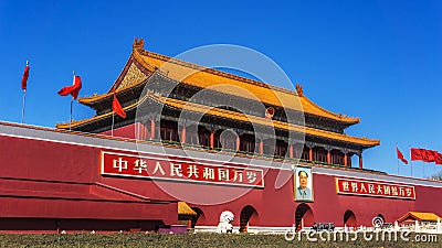 Beijing tiananmen square in China Stock Photo