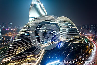 Beijing wangjing soho Large shopping center Editorial Stock Photo