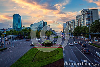 Beijing Zhongguancun skyline, China Editorial Stock Photo