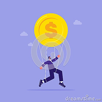 Being controlled by money, slavery or bribery and corruption concept Vector Illustration