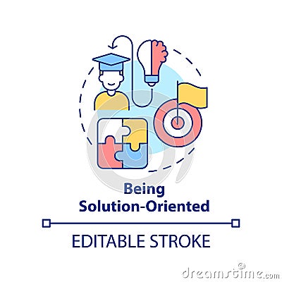 Being solution-oriented concept icon Vector Illustration