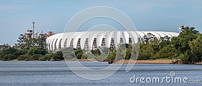 Beira Rio Stadium and Guaiba River - Porto Alegre, Rio Grande do Sul, Brazil Stock Photo