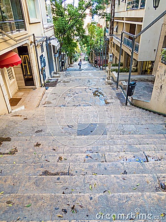 St. Nicholas Stairs, Gemmayzeh, Beirut, Lebanon Editorial Stock Photo