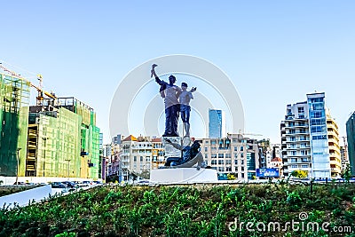 Beirut Martyrs Statue 02 Editorial Stock Photo