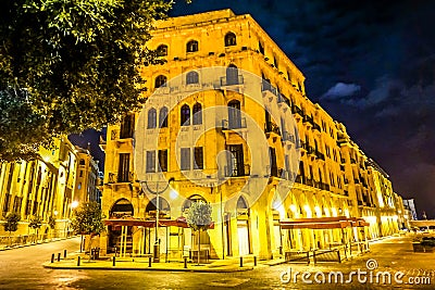 Beirut Yellow Colored Multi Level Buildings 05 Editorial Stock Photo