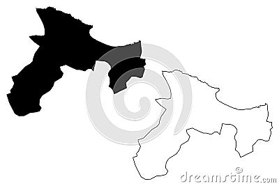 Bejaia Province map vector Vector Illustration